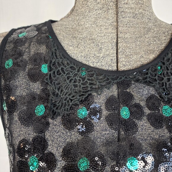 Free People Vintage Sequin Daisy Flower Sheer Top Size M - Picture 4 of 7